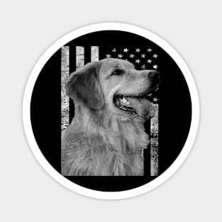 Loyal Goldens American Flag Tee for Admirers of Retrieving Royalty Magnet